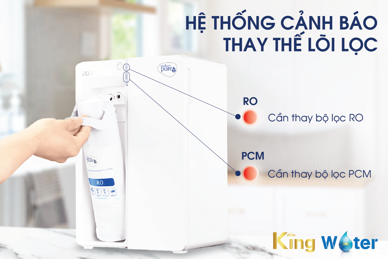 Máy lọc nước Unilever Pureit Tanka sở hữu hệ thống cảnh báo hiện đại