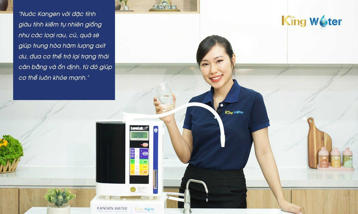 Nước Kangen giàu tính kiềm giúp trung hòa axit cho cơ thể