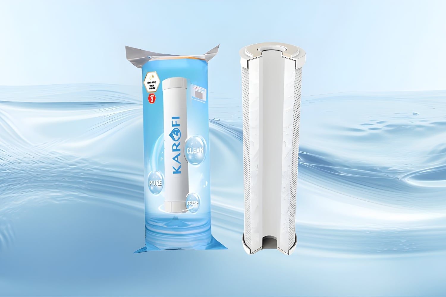 Lõi Smax Duo số 3 Karofi - PP 1 Micron giúp tinh lọc trước RO