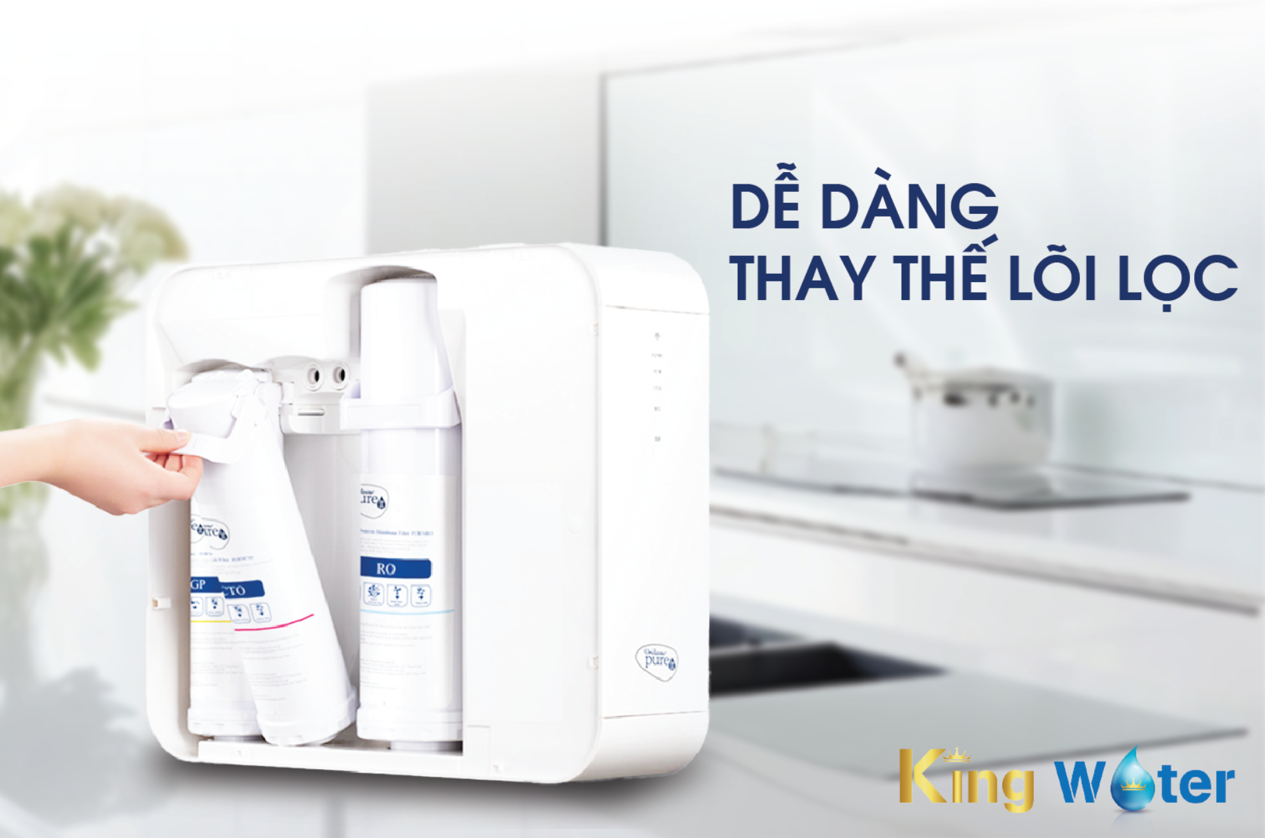 Pureit Delica UR5440 dễ dàng thay thế lõi lọc