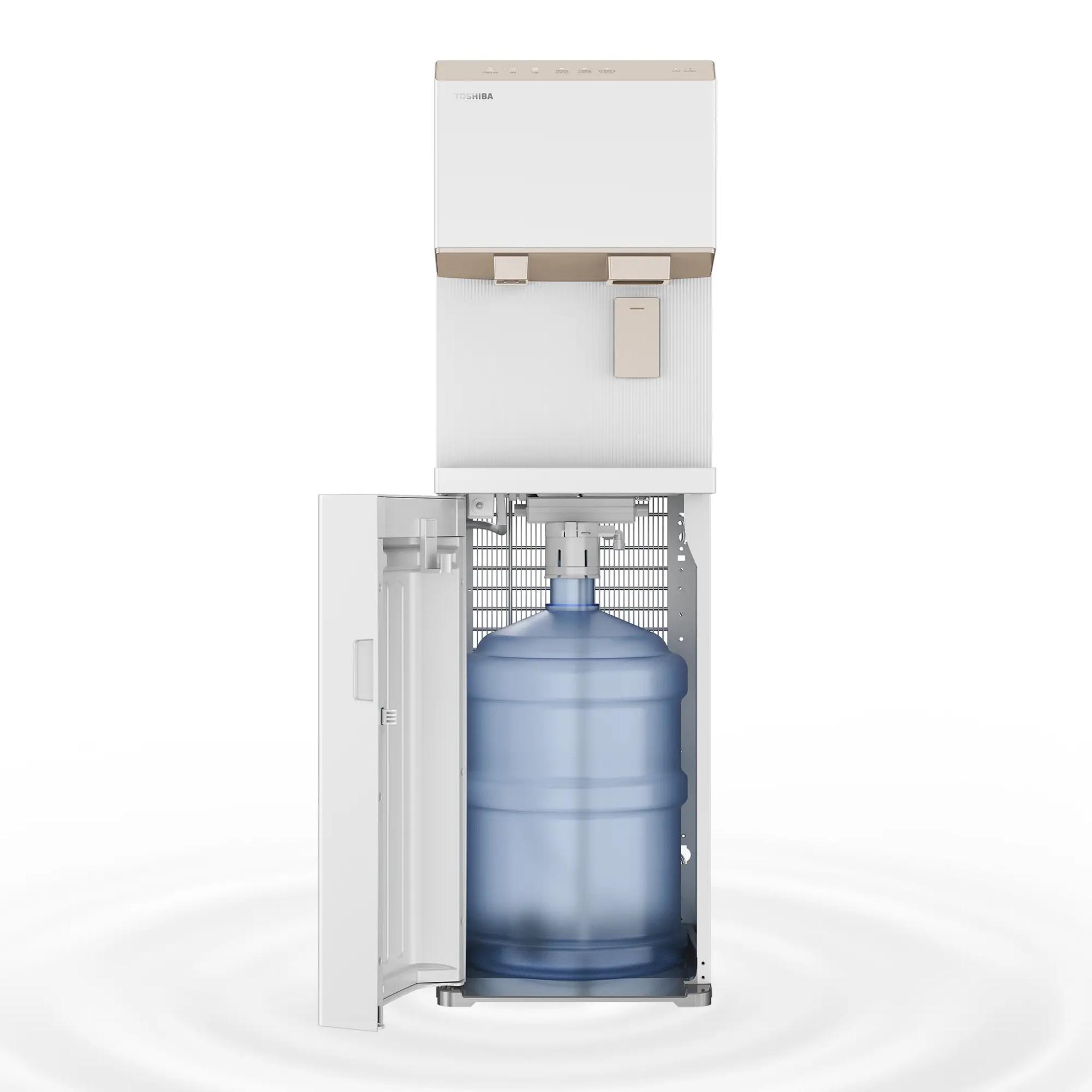 Thiết kế bình gắn dưới tiện lợi trên máy làm đá Toshiba RWF-IW2469BVN(W)