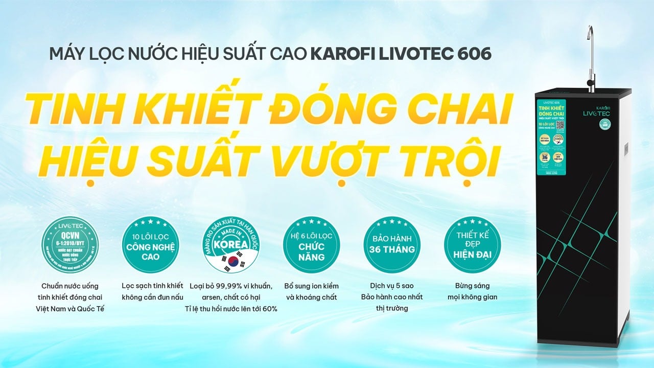 Karofi LIVOTEC 606 được thiết kế với kiểu dáng tinh gọn, thẩm mỹ