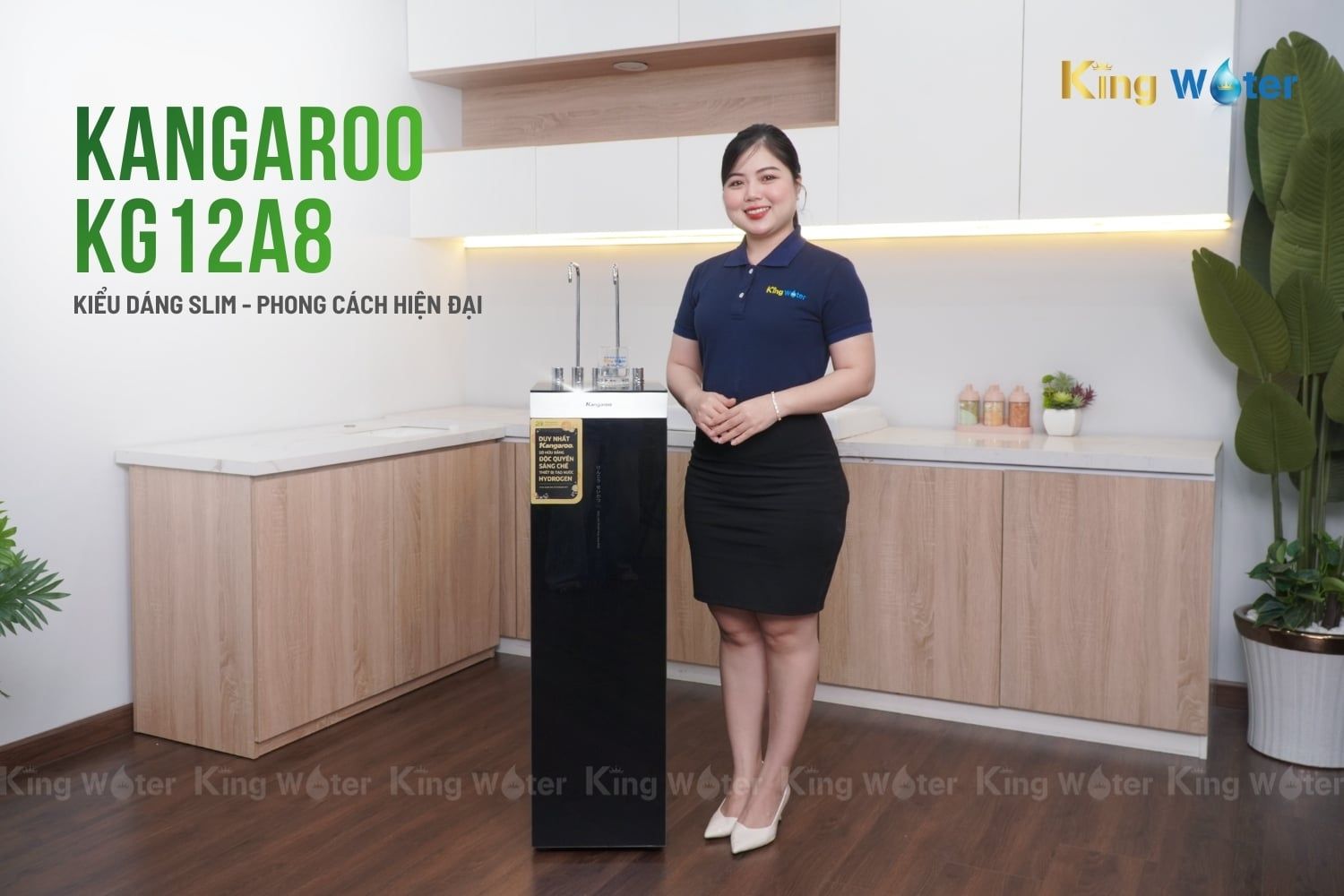 Máy lọc nước nóng lạnh Kangaroo KG12A8 thiết kế tủ đứng hiện đại, kiểu dáng Slim