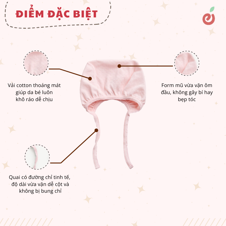Nón che thóp nửa đầu bé gái thời trang Mamacheri