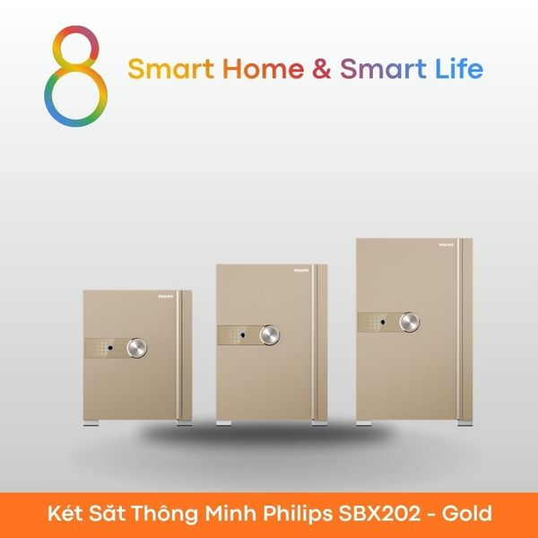 Thùng két sắt thông minh Philips SBX202-Gold-8Matter-Smarthome