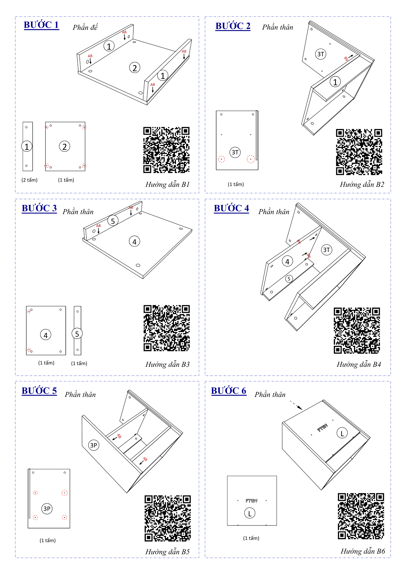 Hướng dẫn lắp ráp Tủ Đầu Giường FT18, 1 Hộc FIVO