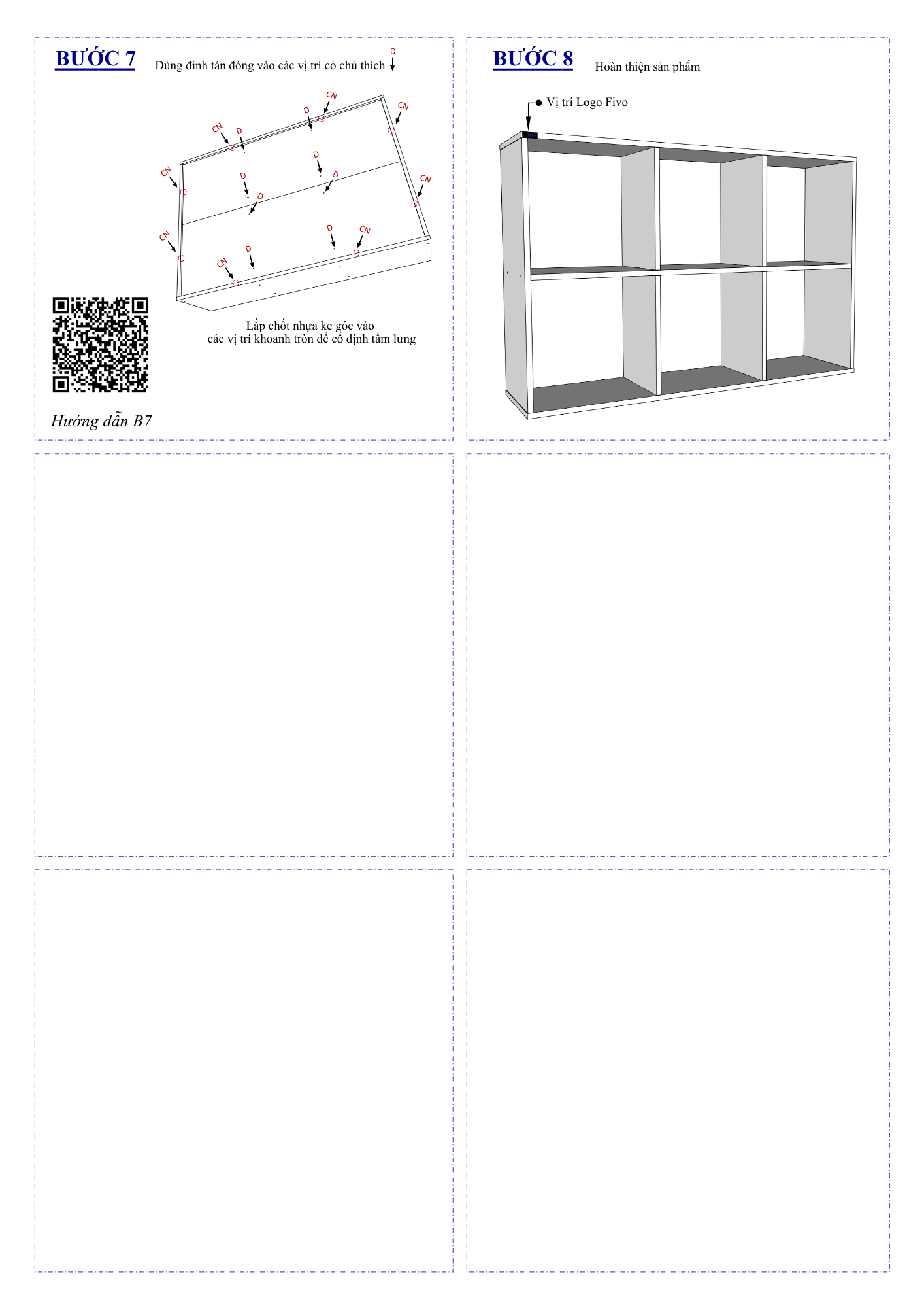 Hướng dẫn lắp ráp Kệ Sách Tổ Ong FB04, 8 Ô FIVO