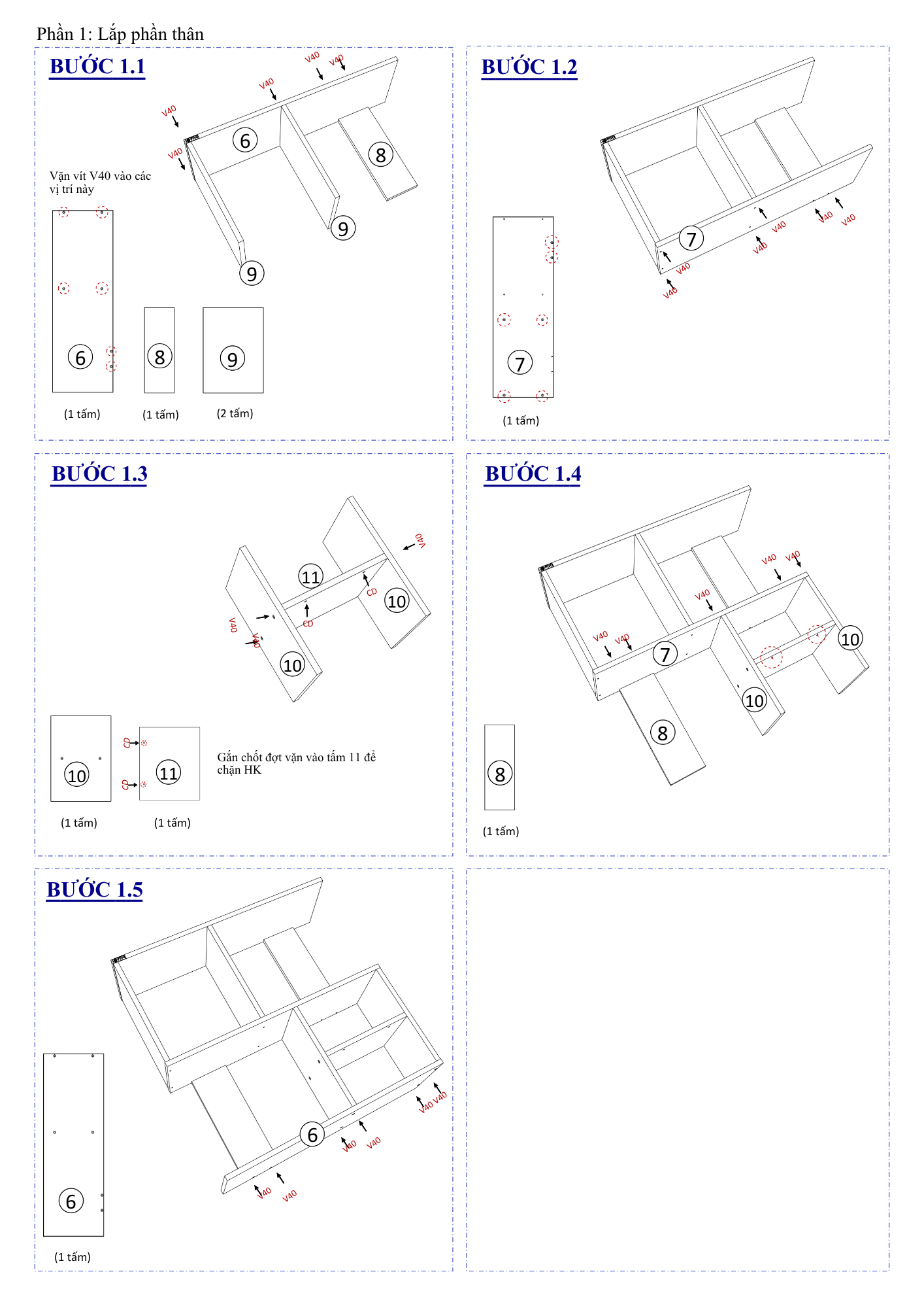 Hướng dẫn lắp ráp Kệ Sách Để Sàn FB20 , Có Hộc FIVO