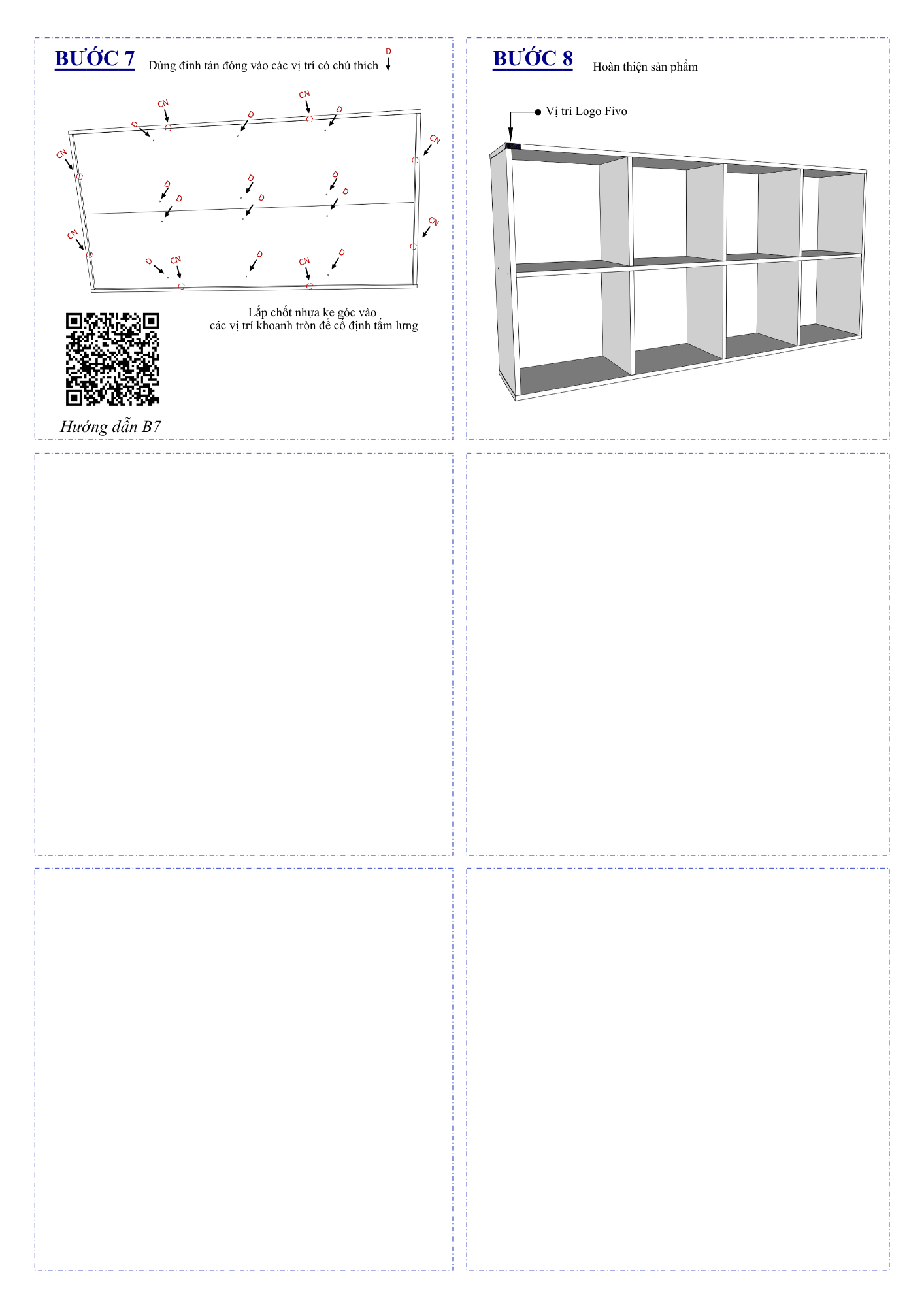 Hướng dẫn lắp ráp Kệ Sách Tổ Ong FB04, 8 Ô FIVO