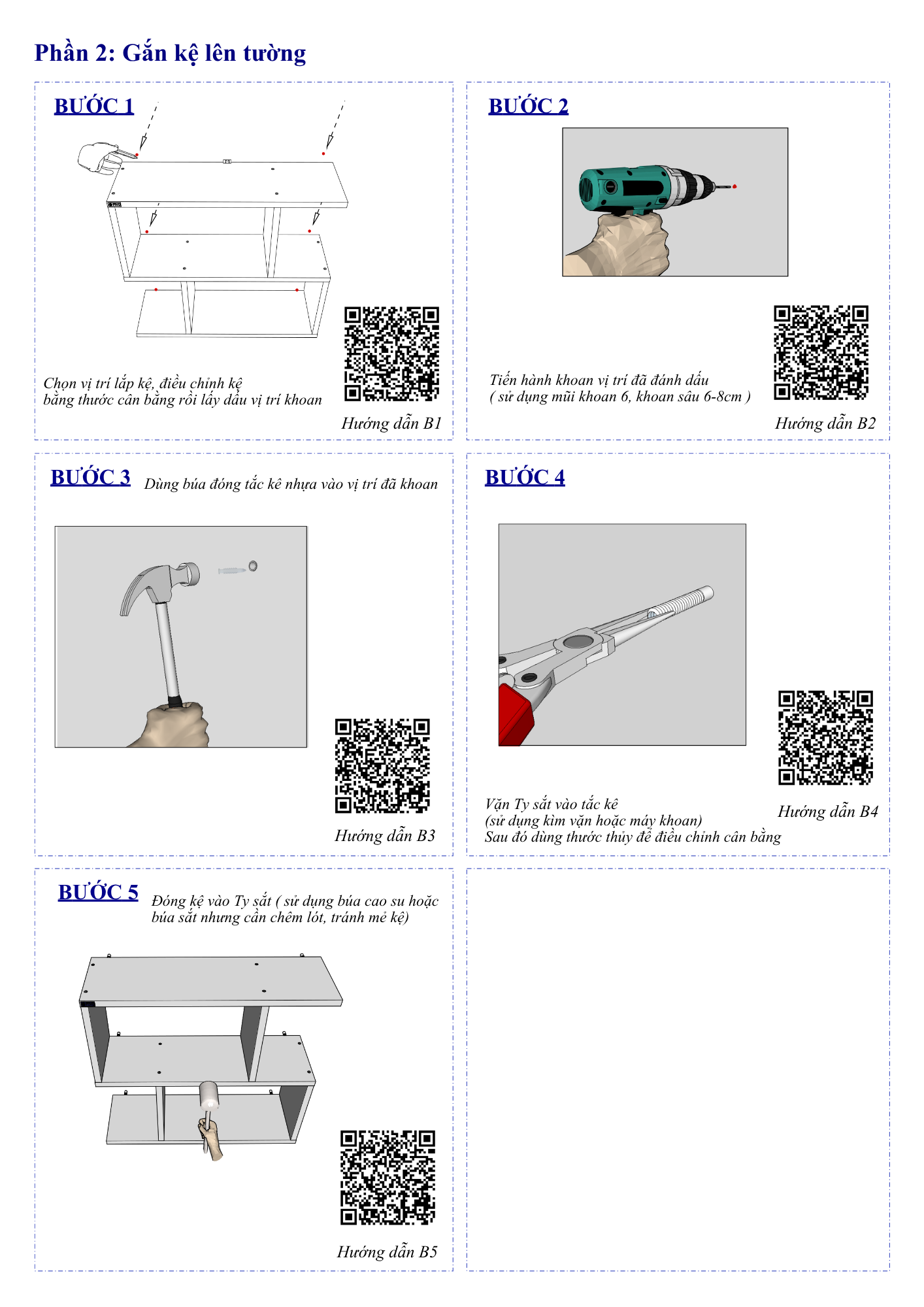 Hướng Dẫn Lắp Ráp Kệ Sách Treo Tường FB44 - Ngang 60cm, FIVO