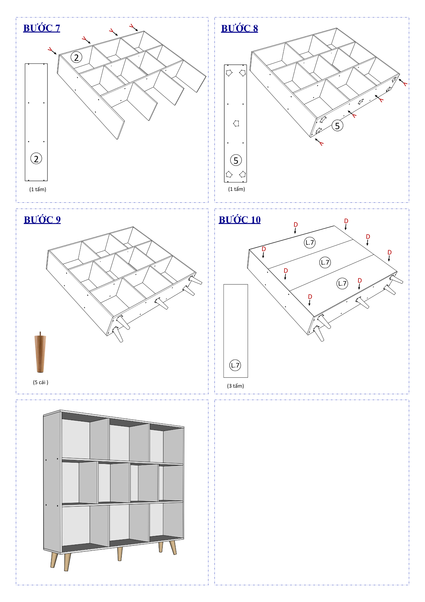 Hướng Dẫn Lắp Ráp Kệ Sách FB60 FIVO 120cm