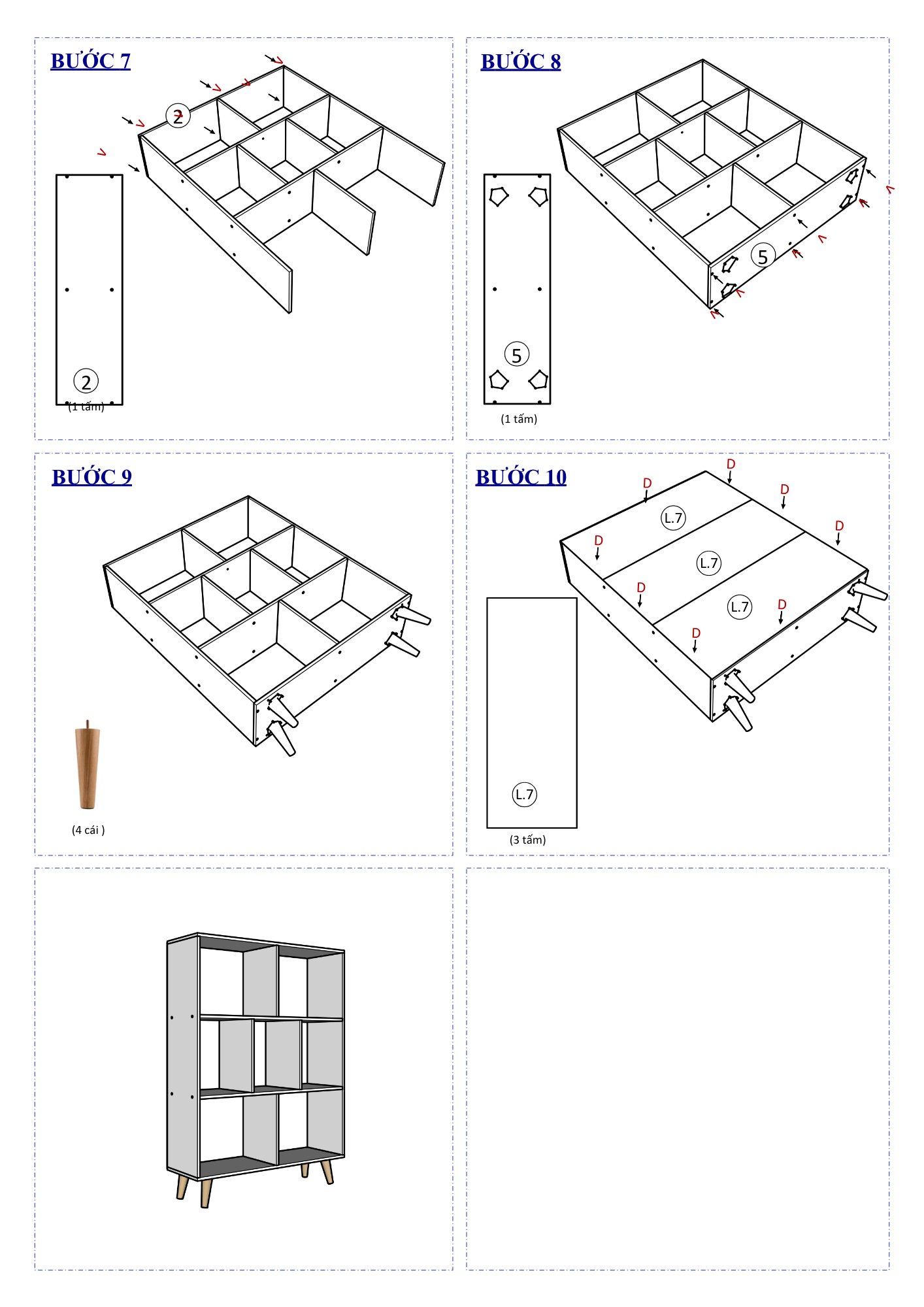 Hướng Dẫn Lắp Ráp Kệ Sách FB60 FIVO 80cm
