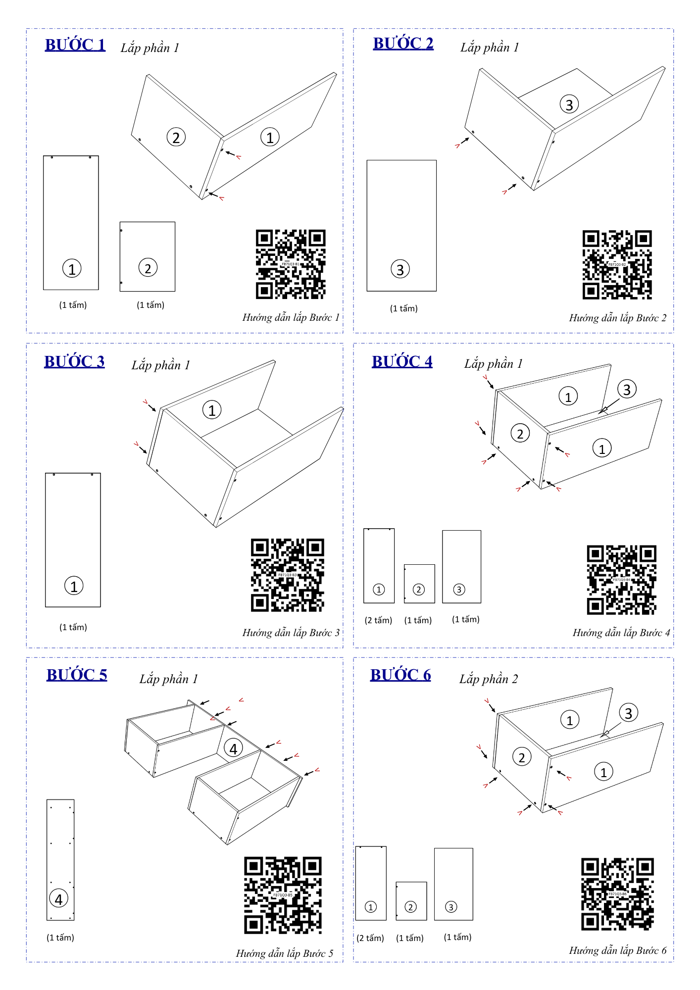 Hướng dẫn lắp ráp Kệ Sách Cho Bé FB71 3 Tầng Ngang 60cm Không Cửa FIVO