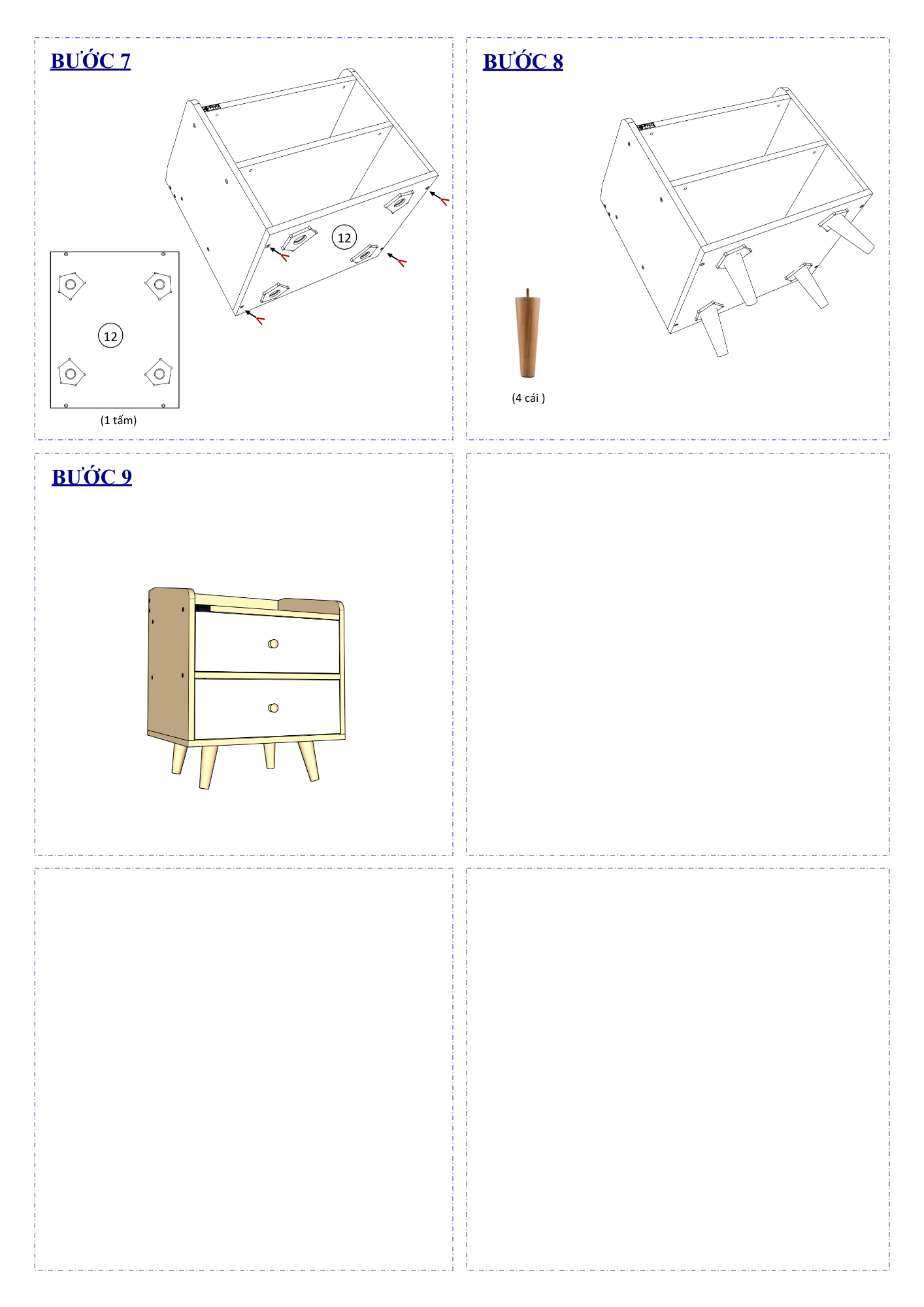 Hướng Dẫn Lắp Ráp Tủ Đầu Giường Hai Hộc FT20 FIVO