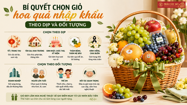 Bí quyết chọn giỏ hoa quả nhập khẩu theo dịp và đối tượng