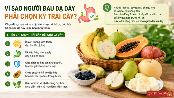 Vì sao người đau dạ dày phải chọn trái cây kỹ?