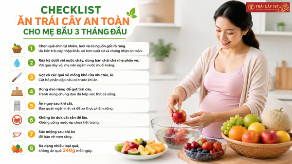 Cách ăn trái cây an toàn cho mẹ bầu 3 tháng đầu