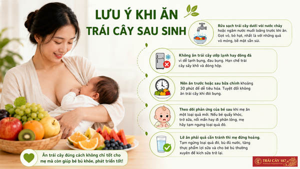 Lưu ý khi ăn trái cây sau sinh