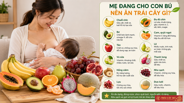 Mẹ đang cho con bú nên ăn trái cây gì?