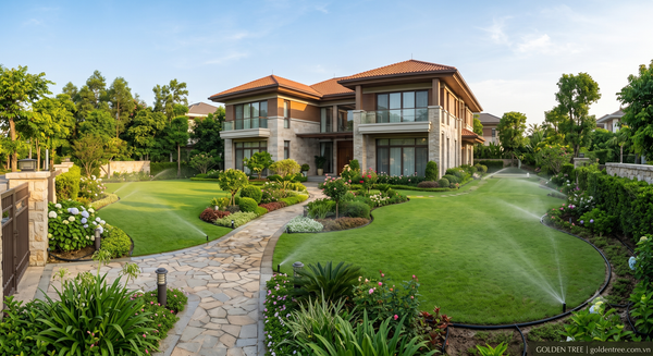 Hệ thống tưới cây cho biệt thự Goldentree