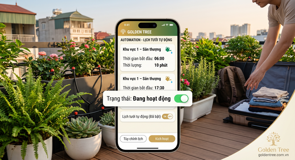 Lịch tưới cây tự động khi đi du lịch