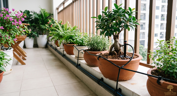 Bố trí đường ống tưới cây ban công chung cư