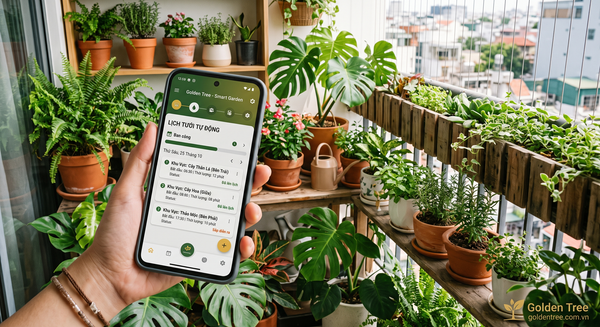 Cài lịch tưới cây ban công bằng điện thoại