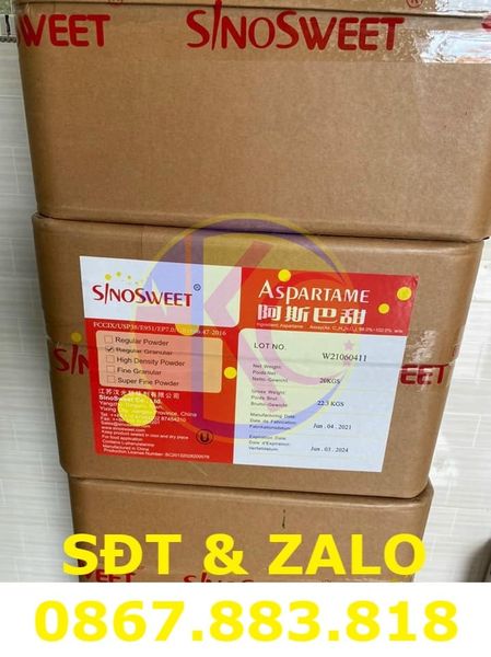 Aspartame C14H18N2O5 dạng bột màu trắng