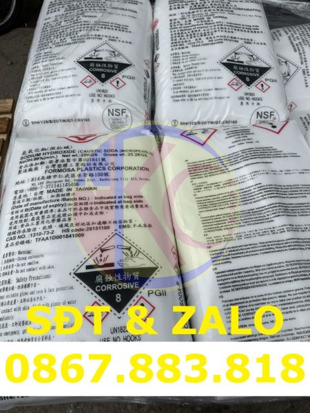 Hóa Chất Sodium Hydroxide (NaOH) bao 25kg
