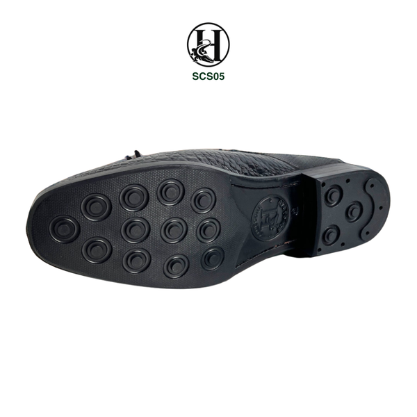 Giày sục hở gót da bụng cá sấu thật SCS05 Luxury HOICROCO