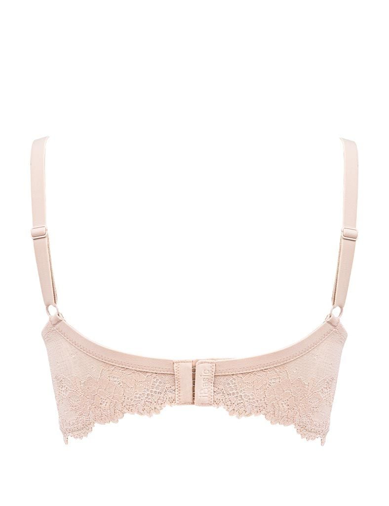 Áo ngực nữ iBasic có gọng mút mỏng cúp trơn phối thân ren - BRAW136