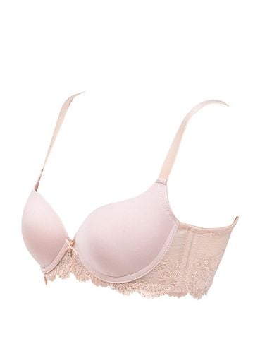 Áo ngực nữ iBasic có gọng mút mỏng cúp trơn phối thân ren - BRAW136