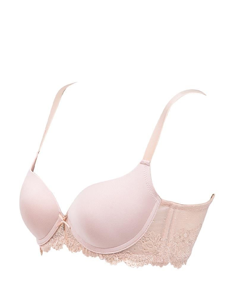 Áo ngực nữ iBasic có gọng mút mỏng cúp trơn phối thân ren - BRAW136