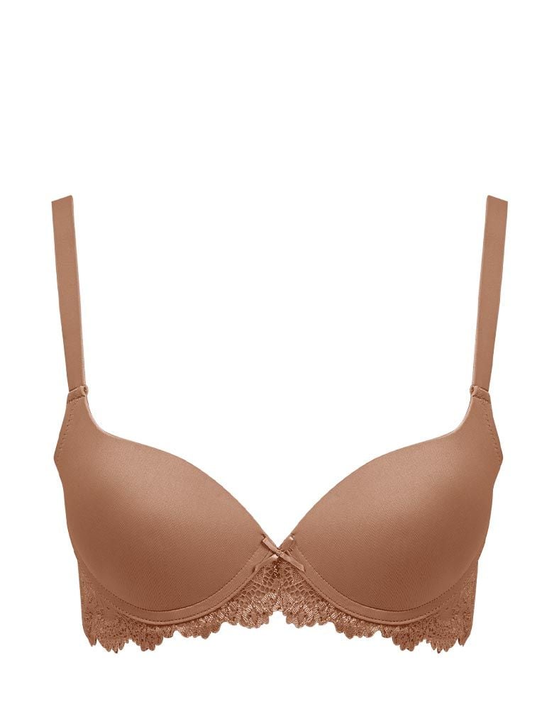 Áo ngực nữ iBasic có gọng mút mỏng cúp trơn phối thân ren - BRAW136