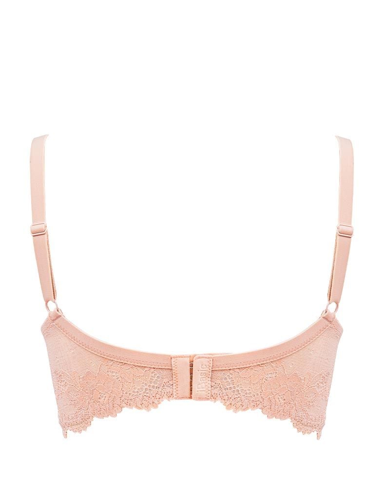 Áo ngực nữ iBasic có gọng mút mỏng cúp trơn phối thân ren - BRAW136