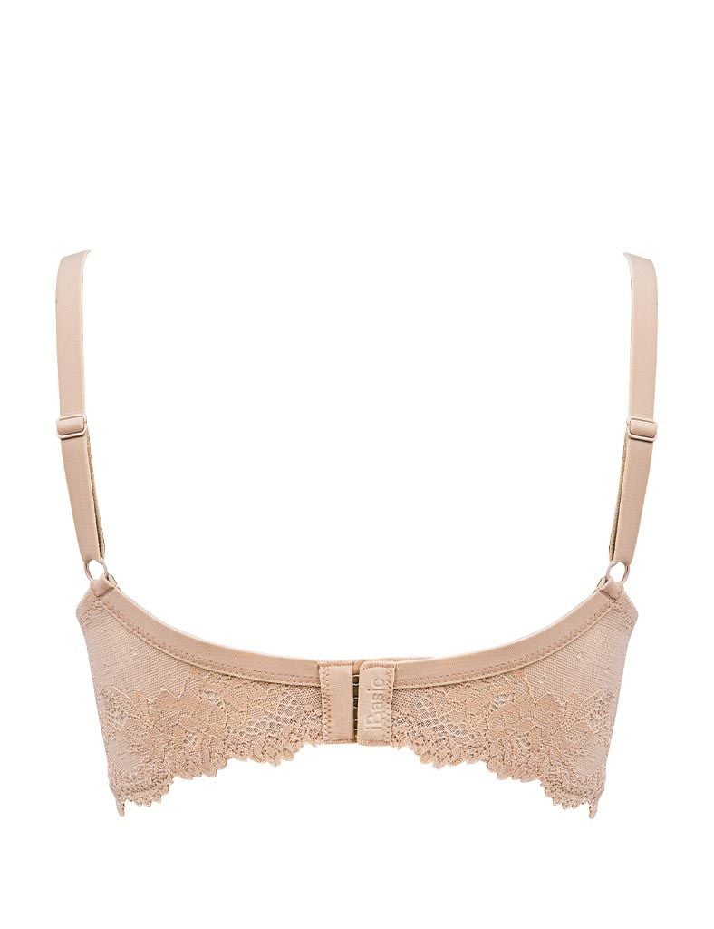 Áo ngực nữ iBasic có gọng mút mỏng cúp trơn phối thân ren - BRAW136