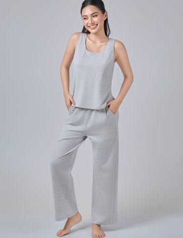 Đồ bộ mặc nhà nữ iBasic cotton USA quần dài áo sát nách - HOMY051