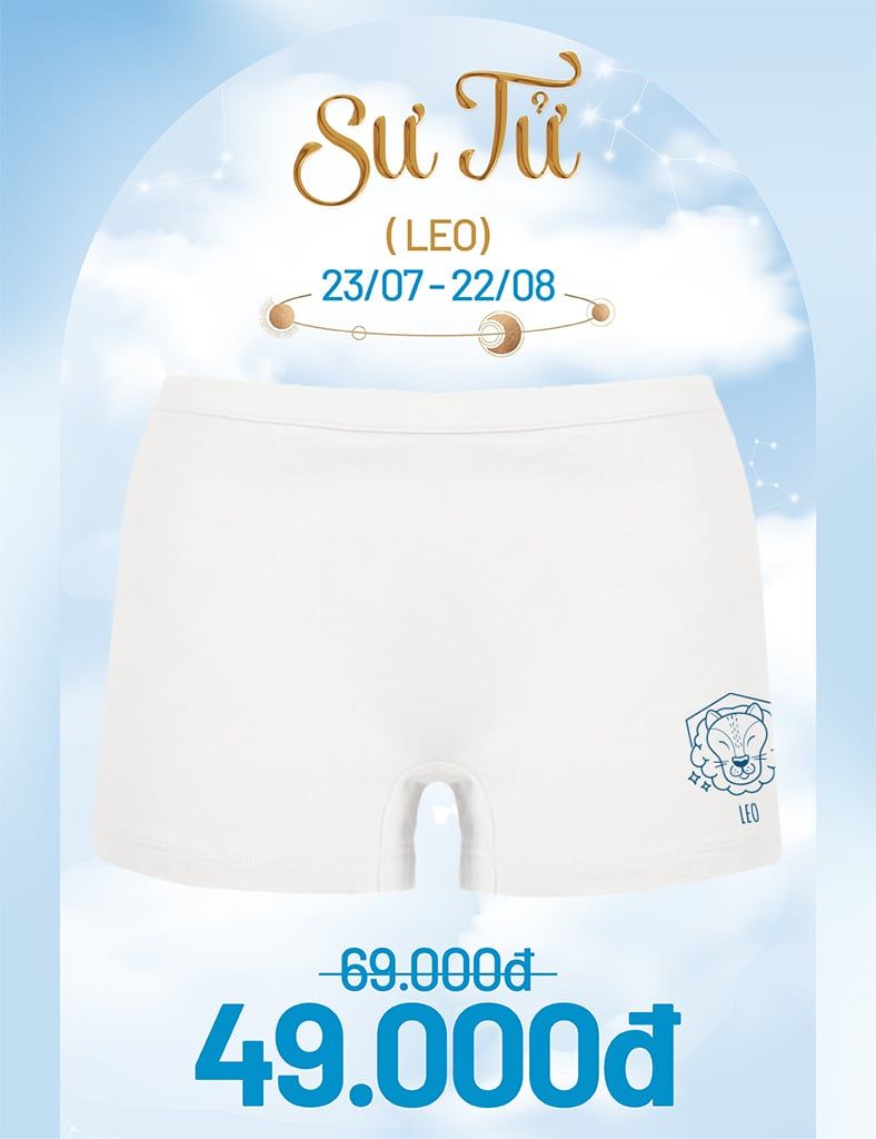 Quần lót nữ iBasic cotton USA hoạ tiết Cung hoàng đạo kháng khuẩn phom boyshort iBasic  - PANT028_1