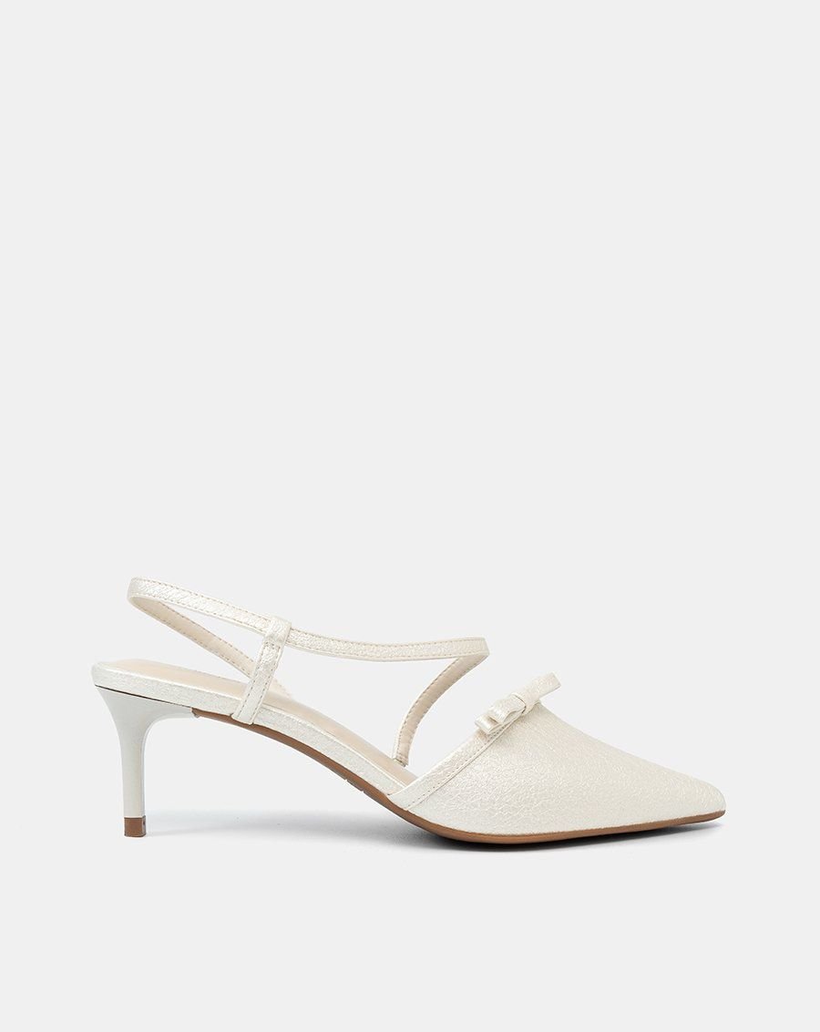 Giày Cao Gót Slingback Phối Nơ Trang Trí