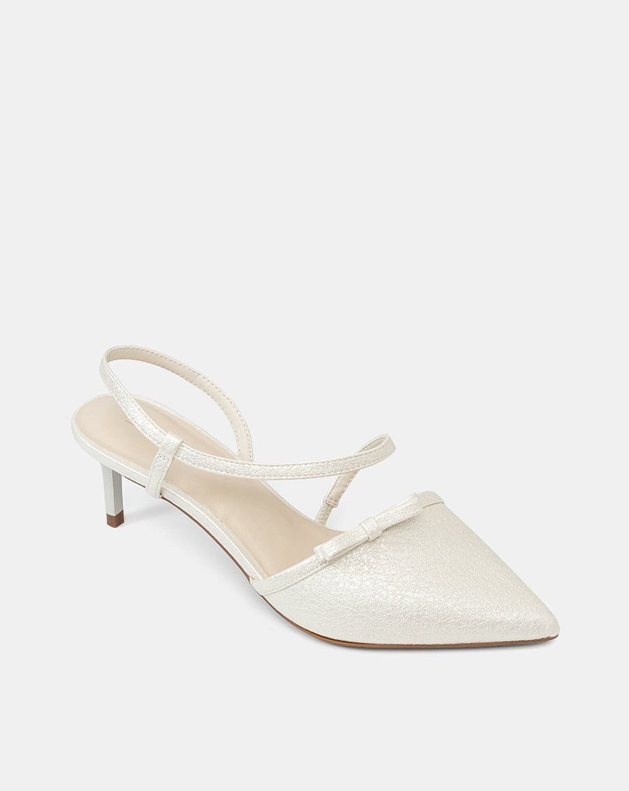 Giày Cao Gót Slingback Phối Nơ Trang Trí