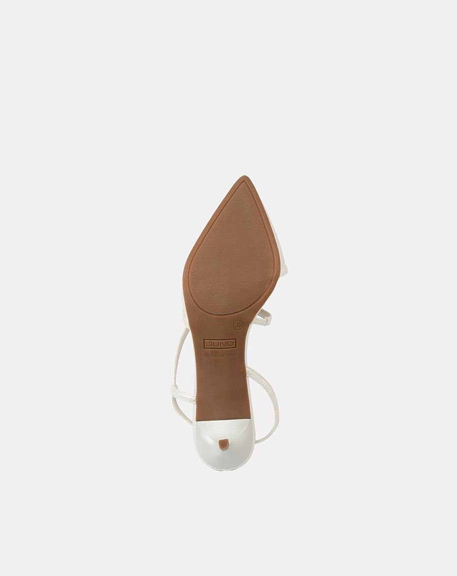 Giày Cao Gót Slingback Phối Nơ Trang Trí
