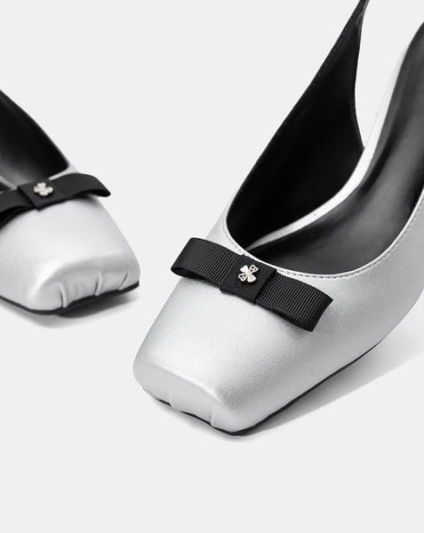 Giày Cao Gót Slingback Mũi Vuông