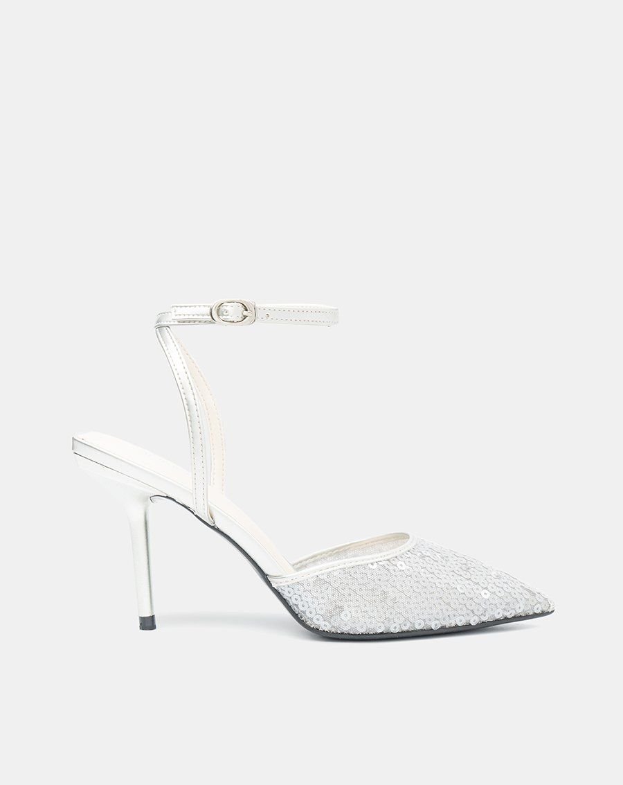 Giày Cao Gót Phối Liệu Sequin