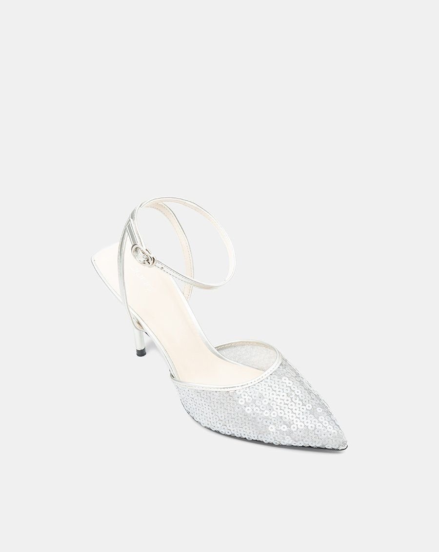 Giày Cao Gót Phối Liệu Sequin