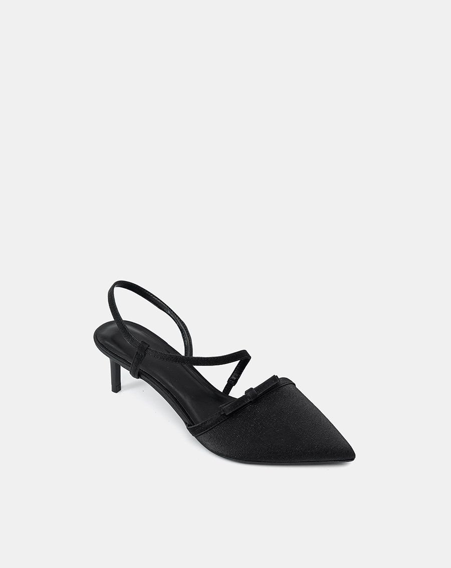 Giày Cao Gót Slingback Phối Nơ Trang Trí