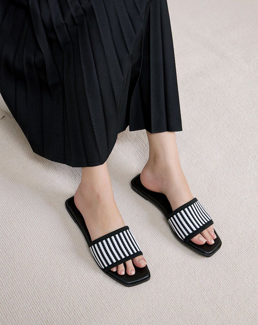Giày Sandal Quai Dệt Pattern Sọc