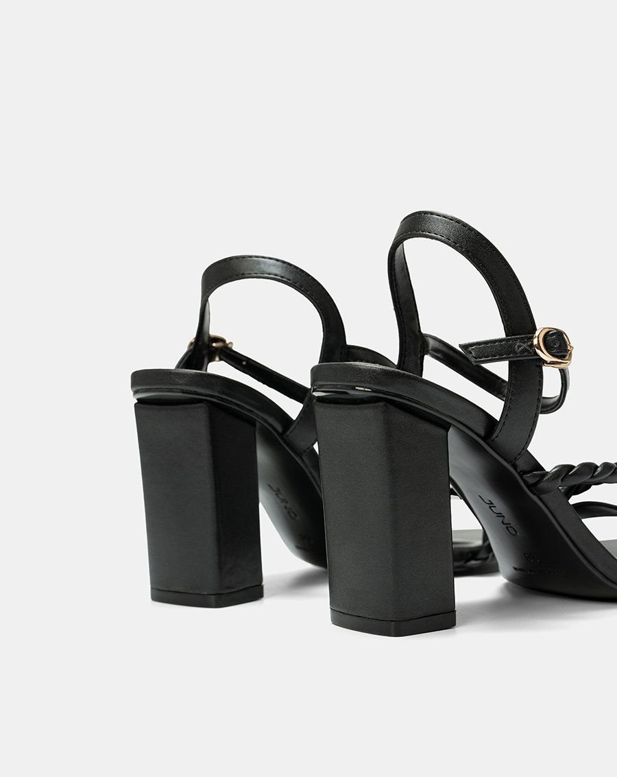 Giày Sandal Gót Cao Phối Quai Xoắn