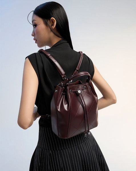 Balo Rút Dây Chần Chỉ Hoạ Tiết Quả Trám