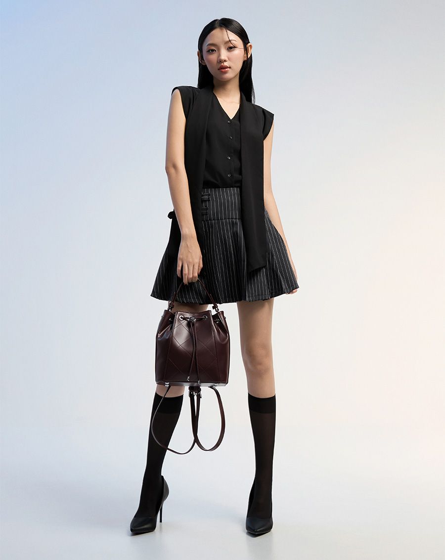 Balo Rút Dây Chần Chỉ Hoạ Tiết Quả Trám