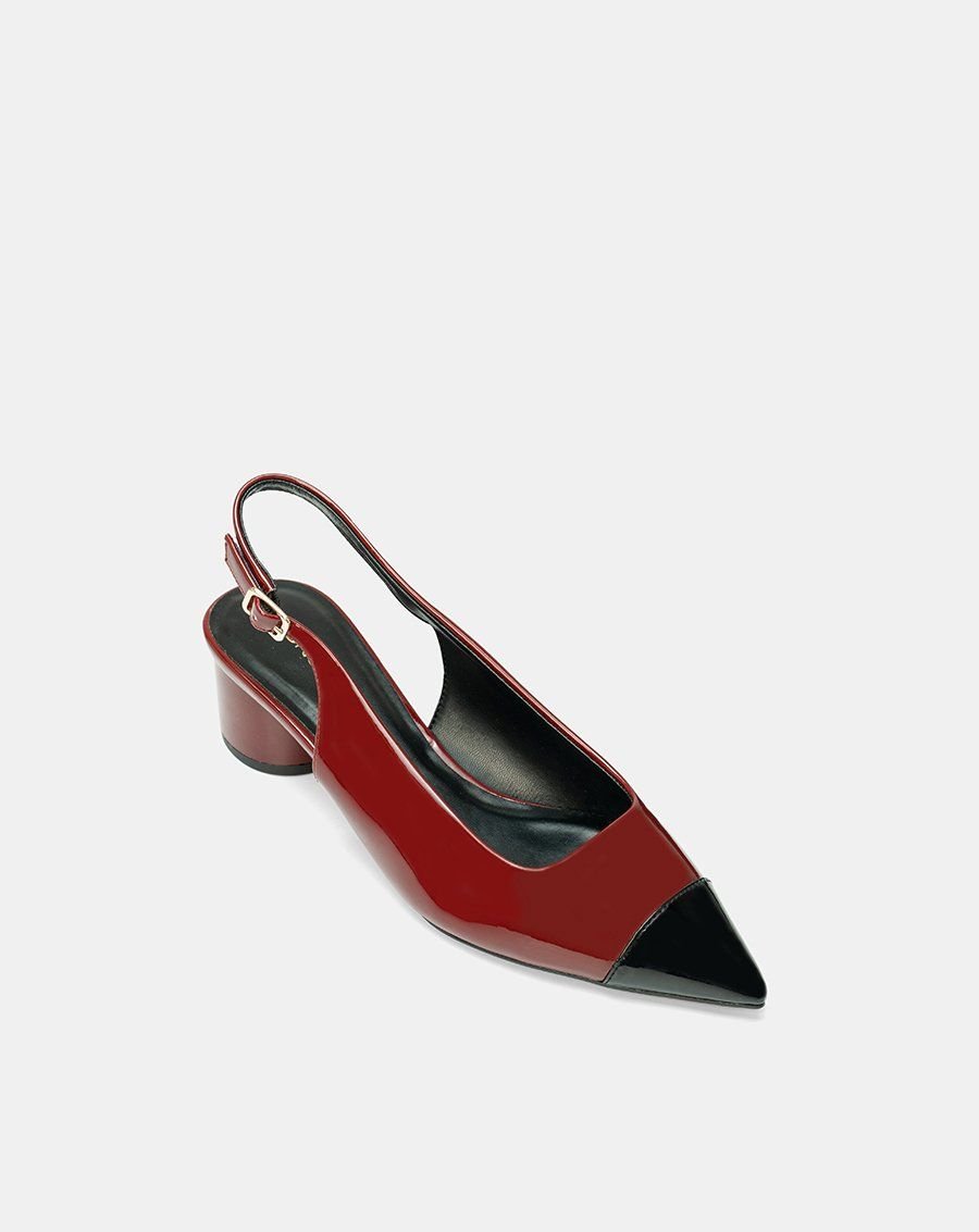 Giày Cao Gót Slingback Mũi Nhọn Phối Toecap